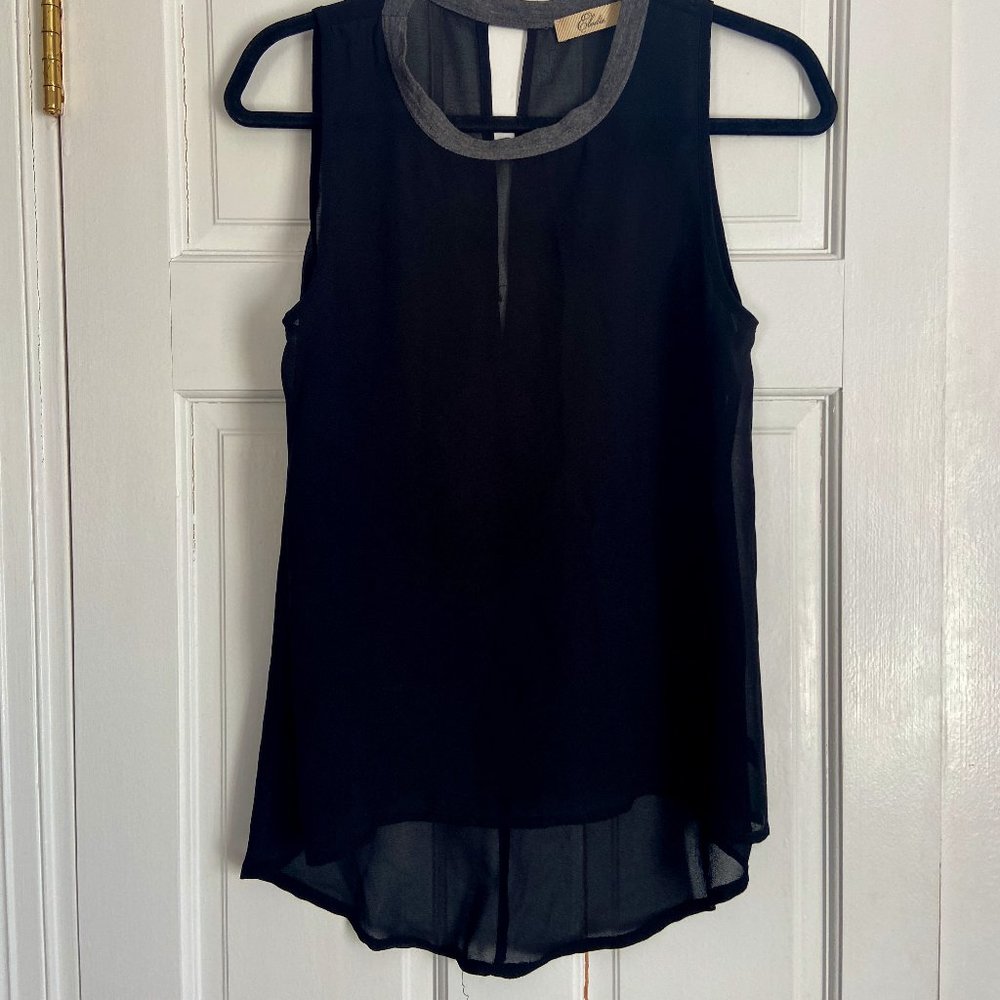 Chiffon high-low top